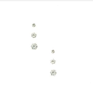 More Gems Please Earrings Set sliver diamonds